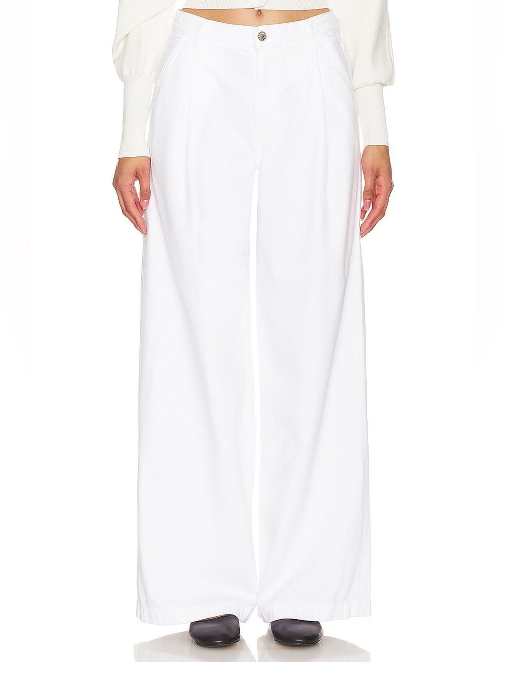 AGOLDE Ellis Wide Leg Trouser in White